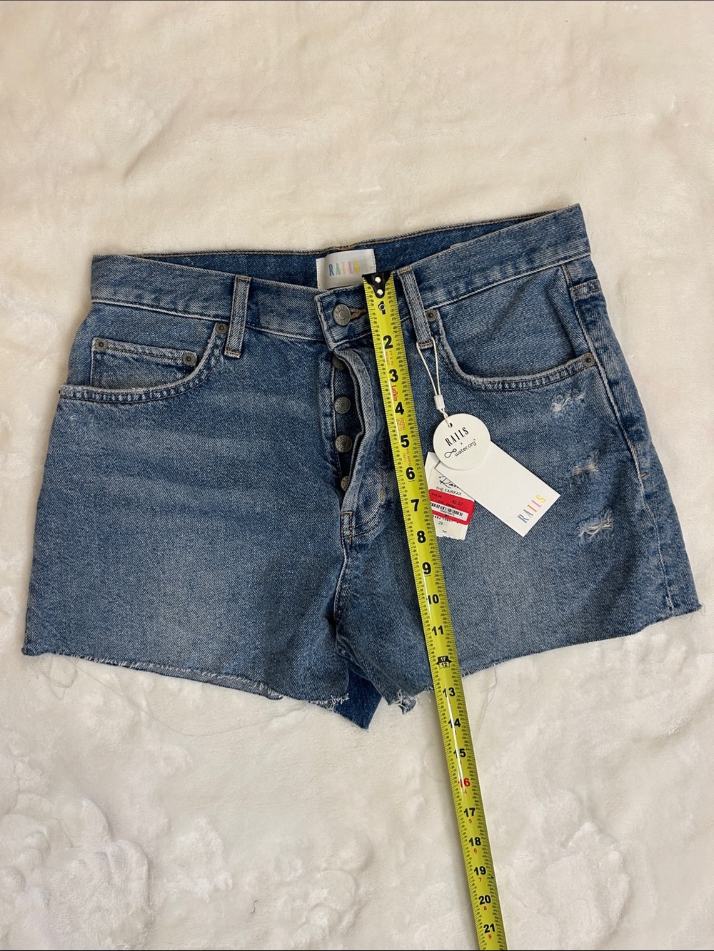 Rails Medium Blue The Fairfax Denim Button-Fly Women's Shorts